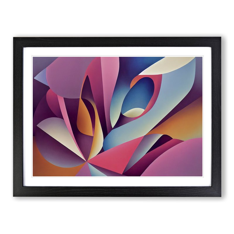XH1022-8748X Surreal Modern Art Vol.3 Abstract - Single Picture Frame Print, 46cm H x 64cm W x 2cm D, Black