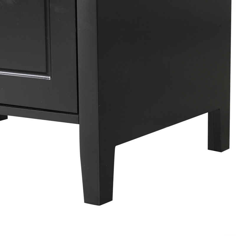 24" Bathroom Vanity With Ceramic Top, Black