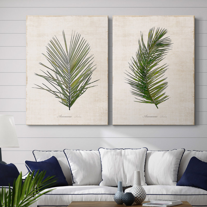 Palm Botanical I - Ensemble de 2 reproductions d'art, H 12 po x l 16 po x P 1 po, Toile tendue, Pas de tapis