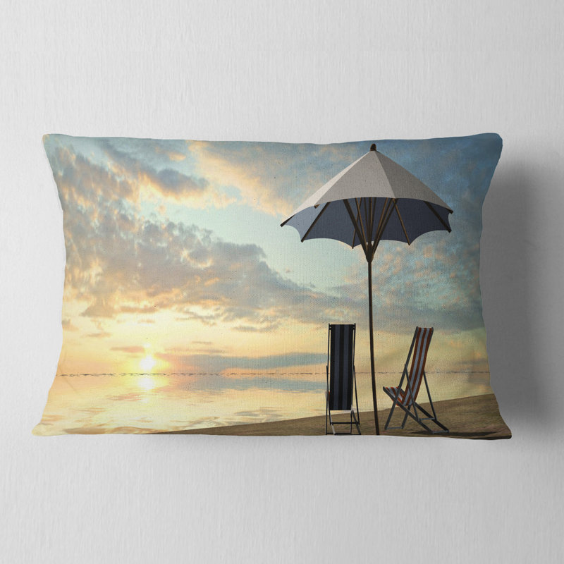 Coussin de terrasse seascape et parasol sur coussin de plage lombaire