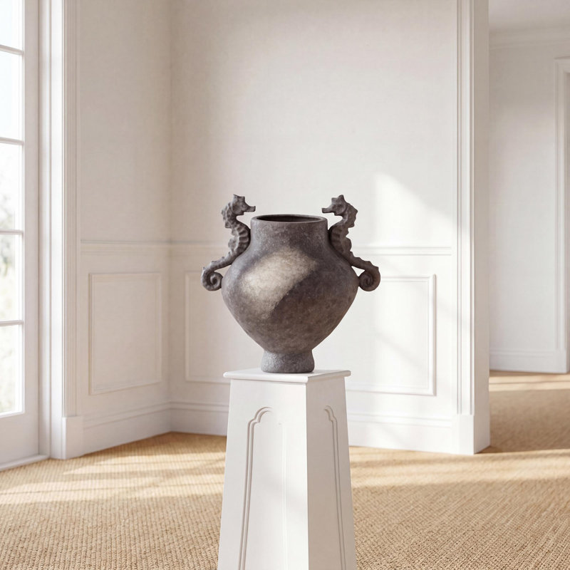 Vase Seahorse, brun terre