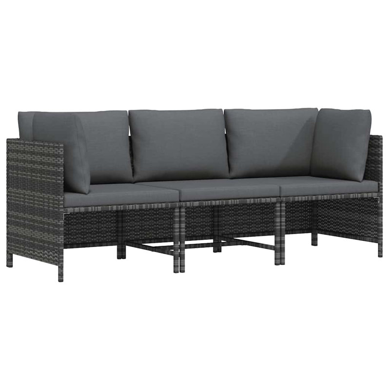 23.6" Wide Square Patio Sofa with Cushions