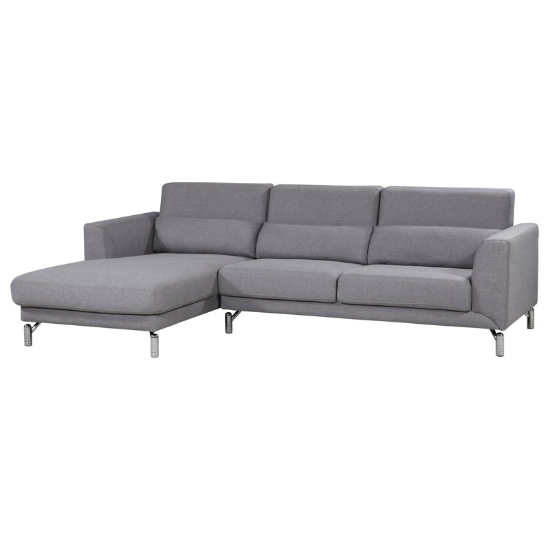 Canapé et chaise longue Robertson, 100 % lin gris, Orienté à gauche (vu de face)