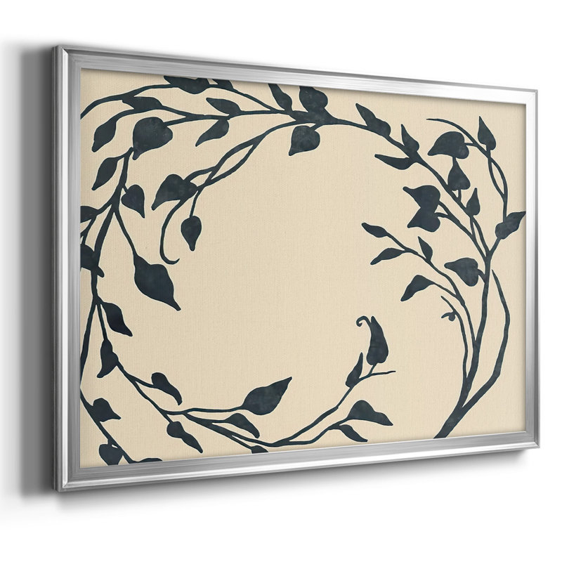«Tendril Swirl I», reproduction sur toile, H 26 po x l 38 po x P 1,5 po, Toile argentée