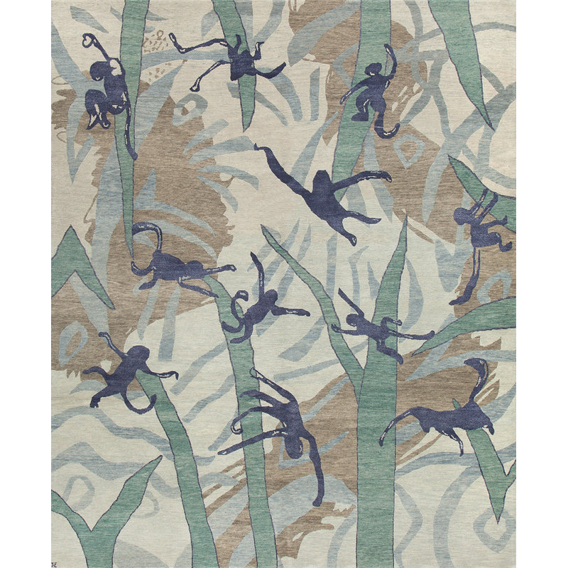 Classic Abstract Area Rug, Rectangle 6' x 9'