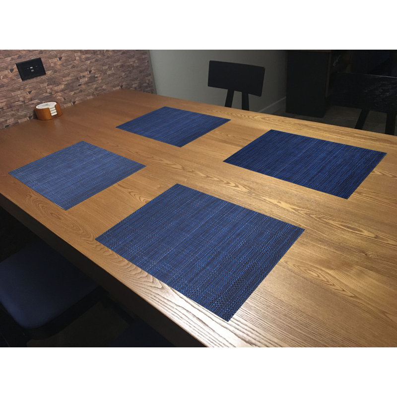 Salena Vinyl Rectangle Placemat, Navy