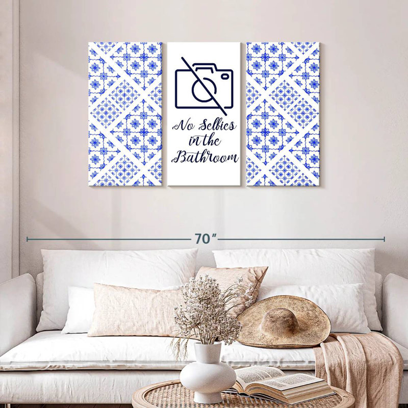 Kema No Selfies Bathroom Wall Sign, 28" H x 45" W