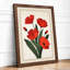 Red Blooms & Stems Botanical - Framed Print-890645287-890645284