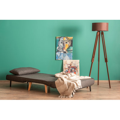 Canapé-lit polyvalent à 1 place, gris foncé | Structure 100% métal, tissu 100% polyester | Dimensions: 31,5 po x 31,5 po x 16,5 po | Coussins en mousse haute densité et en fibre de silicone | Dossier réglable à 14 niveaux pour un confort ultime