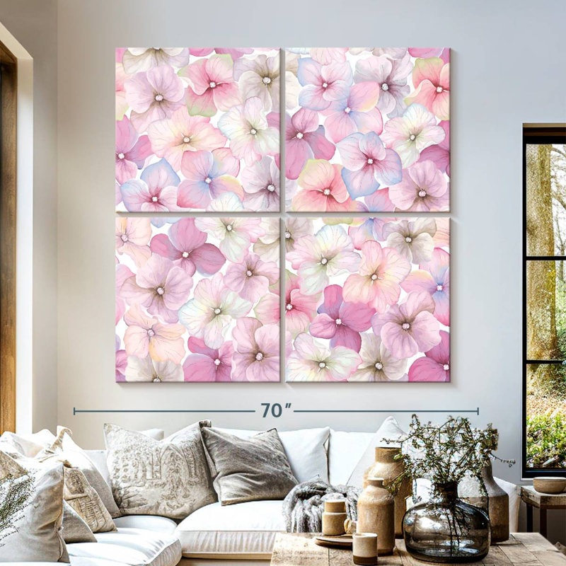 Harnek Gradient Pink Hydrangeas, 57" H x 57" W