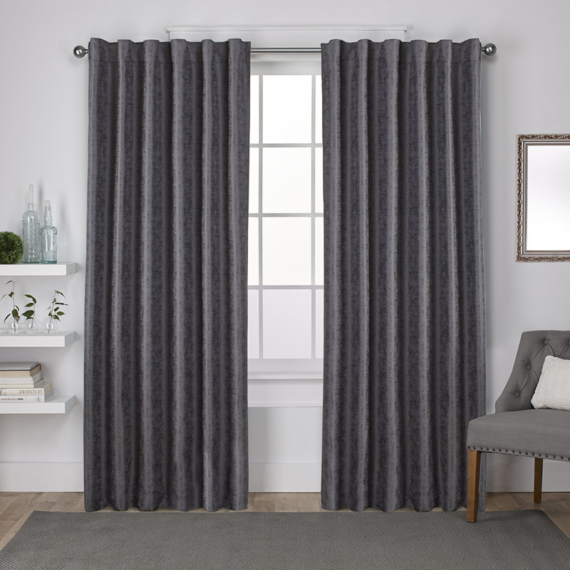 Aithley Solid Thermal Rod Pocket Curtain Panels, 52" W x 108" L, Winter White