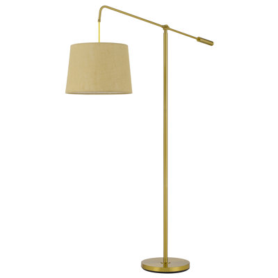 Lampe sur pied réglable en métal avec abat-jour en forme de toile et toile de jute H 68 po