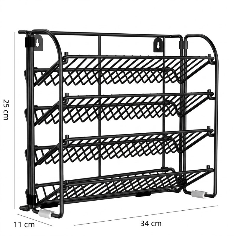 Durable 4-Tier Metal Spice Rack Organizer for Kitchen & Pantry