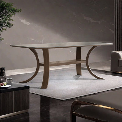 Wabi-sabi style rectangular solid wood rock table