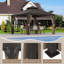 Pavillon de jardin en aluminium à toit rigide avec toit en acier galvanisé à double évent - comprend une moustiquaire et des rideaux d'intimité - pour la cour, le jardin, la terrasse et le bord de la piscine