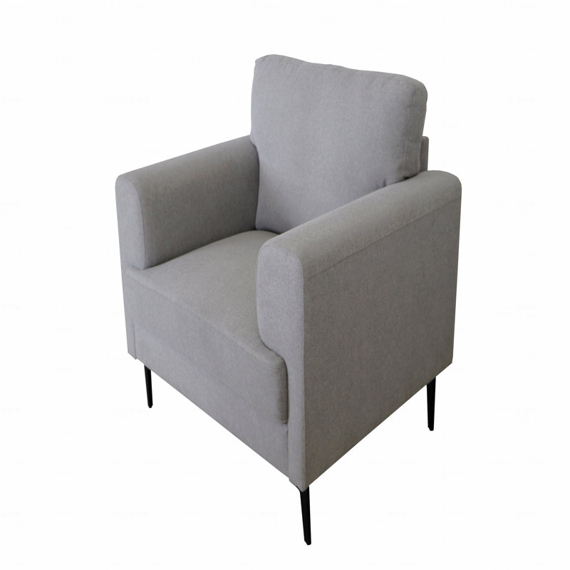 Chaise d'appoint gris clair avec pieds en métal