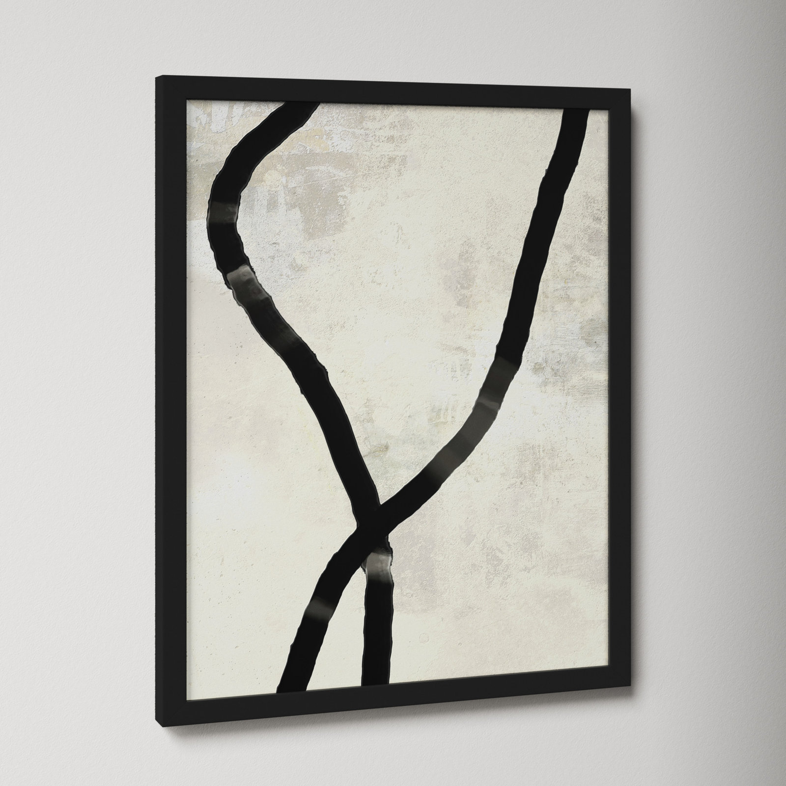 Black Rope 5 by Jacques Pilon, Black, 25" H x 20" W x 1.25" D