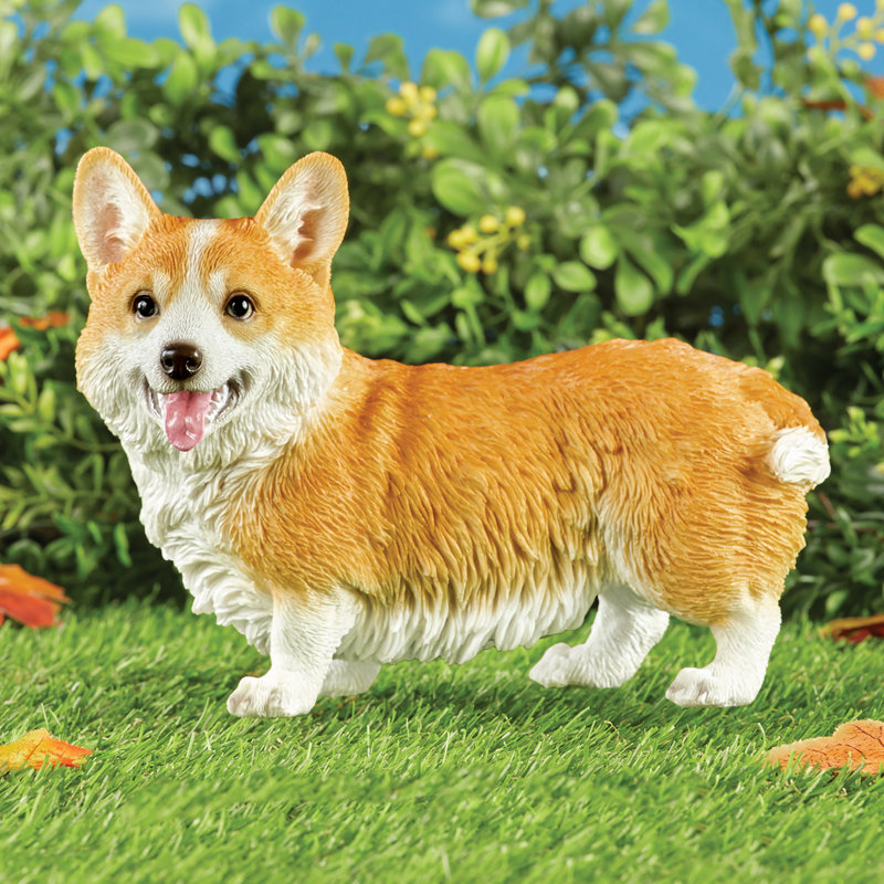 Realistic Detailed Adorable Corgi Puppy Decorative Statue