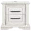 Table de chevet 2 tiroirs Vintage White avec double USB