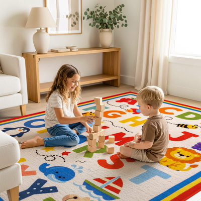 Alphabet animal ABC, tapis pour enfants, envers multi antidérapant