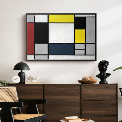 Composition avec toile encadrée, jaune, rouge, noir, jaune et gris, 1921 - Piet Mondrian