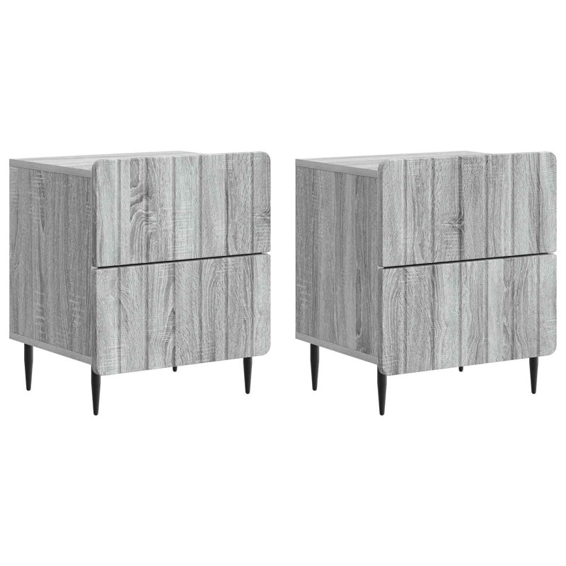 43cm W Manufactured Wood Bedside Table, Grey Sonoma