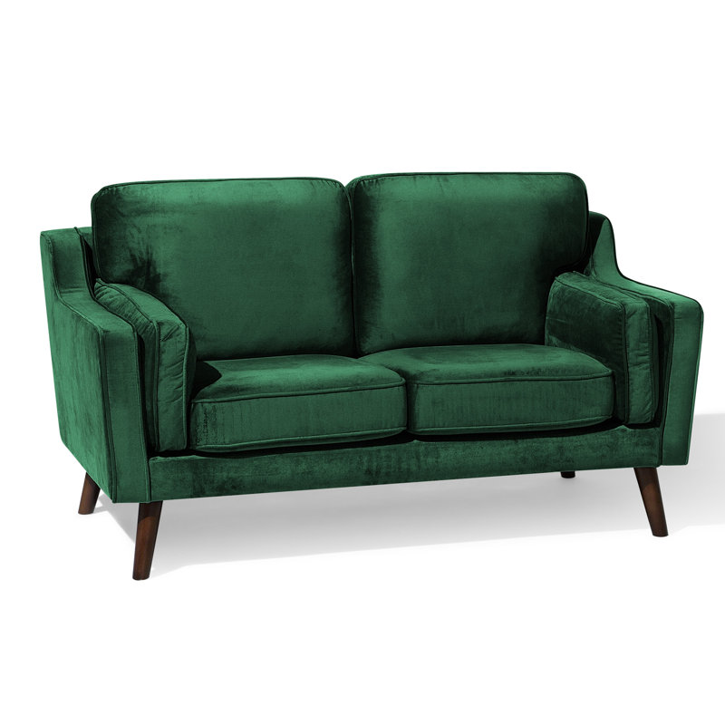 Forsyth Velvet Loveseat, Green