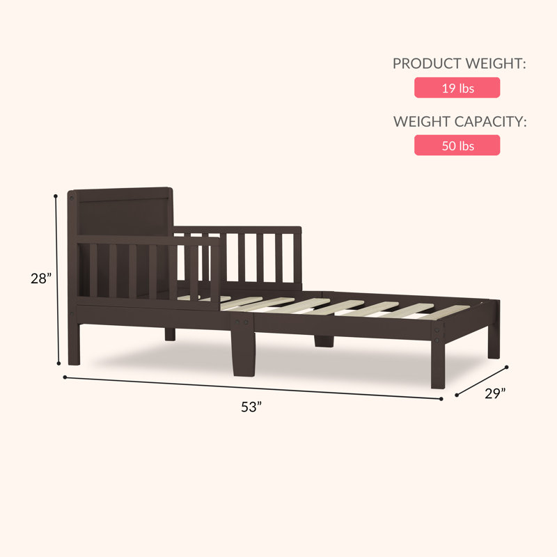 Brookside Toddler Solid Wood Bed by Dream On Me, Chocolate Chip