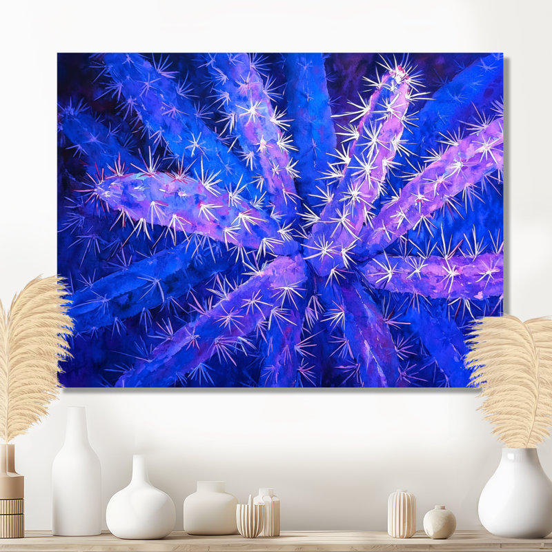 Cactus Spines Landscape II - Floral Cactus Wall Art Living Room, H 34 po x l 44 po, Toile tendue, Ne s’applique pas