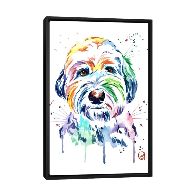 « gus » par lisa whitehouse, impression sur toile, H 26 po x l 18 po x P 1,5 po, Toile avec cadre noir, Pas de tapis