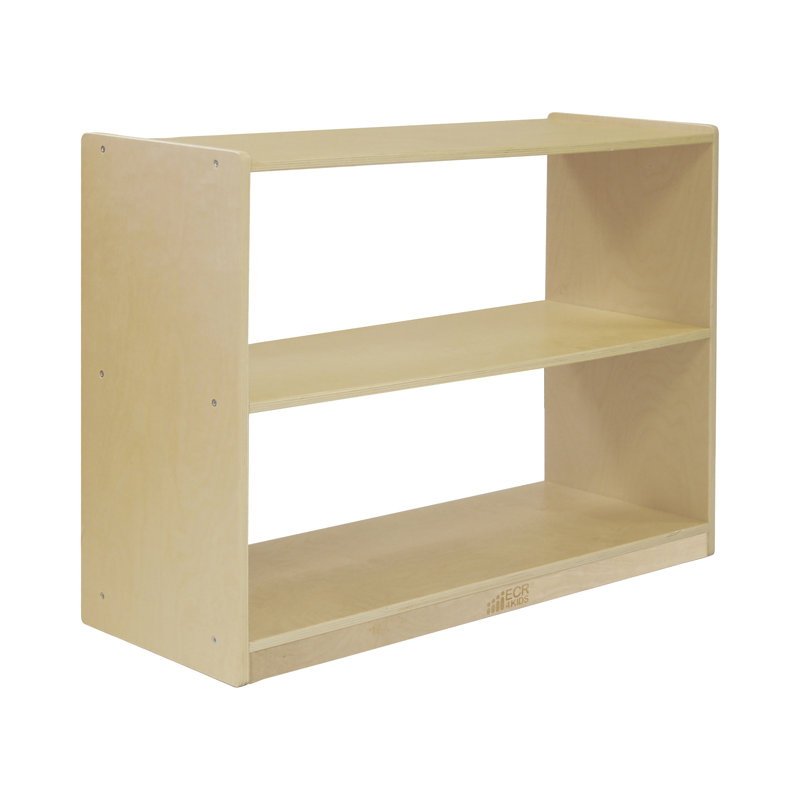ECR4Kids 2-Shelf Mobile Storage Cabinet - Natural Birch, 36"W X 26.63"H, Classroom & Playroom Organizer