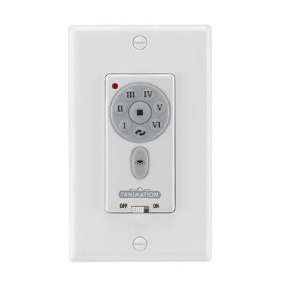 Ceiling Fan Wall Control - 6 Speed DC Motor Fan - White