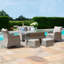 Canica 2 Seat Sofa Rattan Dining Set - with Rising Table & Footstools