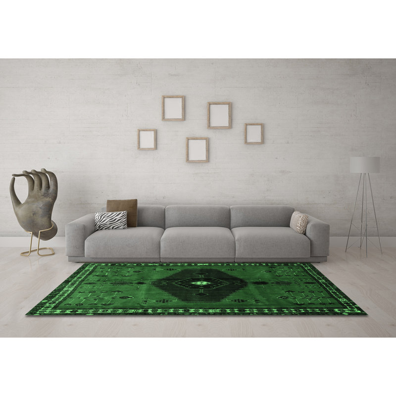 Washable Oriental Indoor Rug, Round 3'