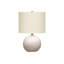 Lighting, H 20 po, lampe de table, béton gris, abat-jour ivoire / crème, contemporain-2059187105-2059187116