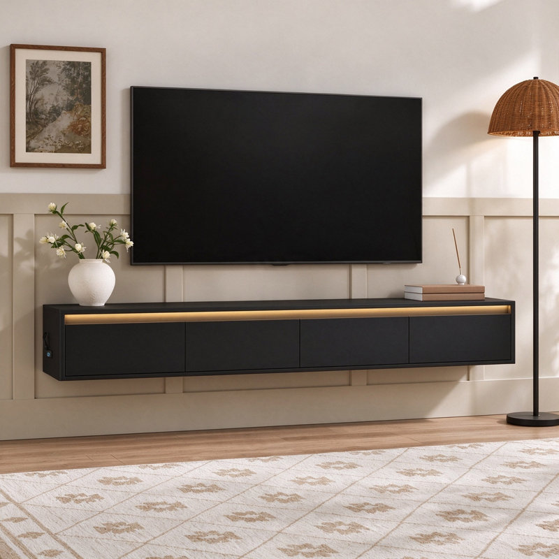 Meuble télé 72,8 po Mid Century, Black