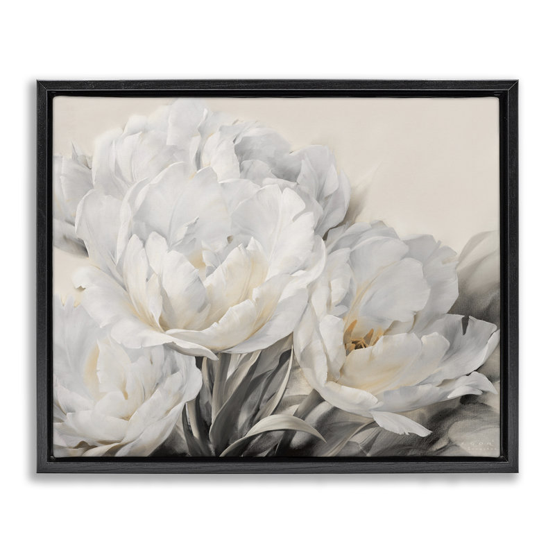 Roses Arrangement, Jet Black Floater Frame, 17" H x 21" W