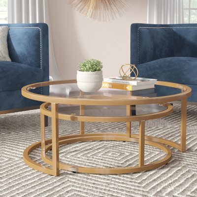 Evie Glass Top Nesting Coffee Table