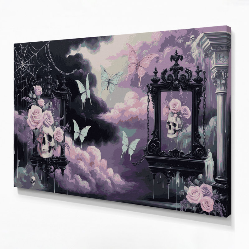 «Halloween», pastel goth designs, art mural sur toile grise, H 20 po x l 30 po
