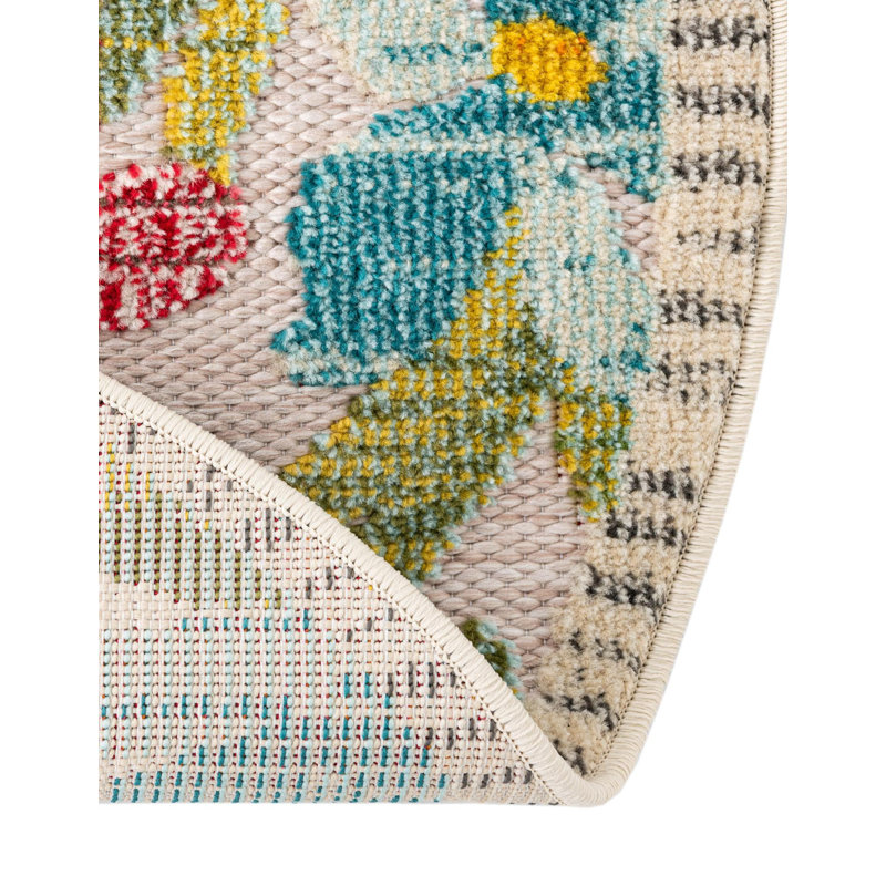 Wrought Studio Corniche Marelda Indoor/Outdoor Area Rug, Round 6'1"