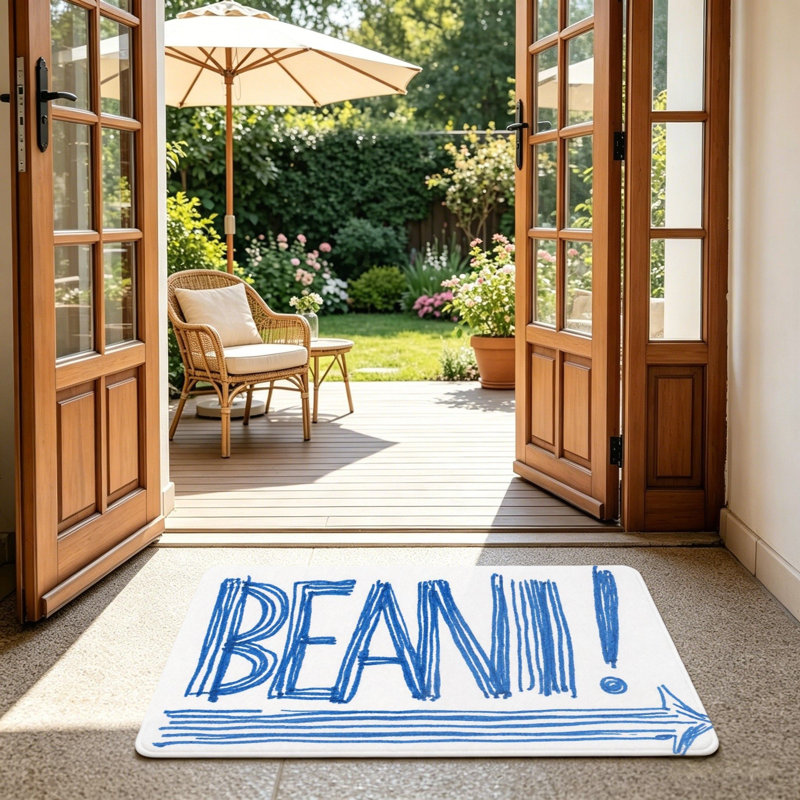 Tapis de porche BEAM, 24 x 36 po, bleu et blanc