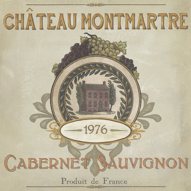 «Vintage Wine Labels III» par June Erica Vess, impression sur toile tendue, H 12 po x l 12 po x P 1,25 po