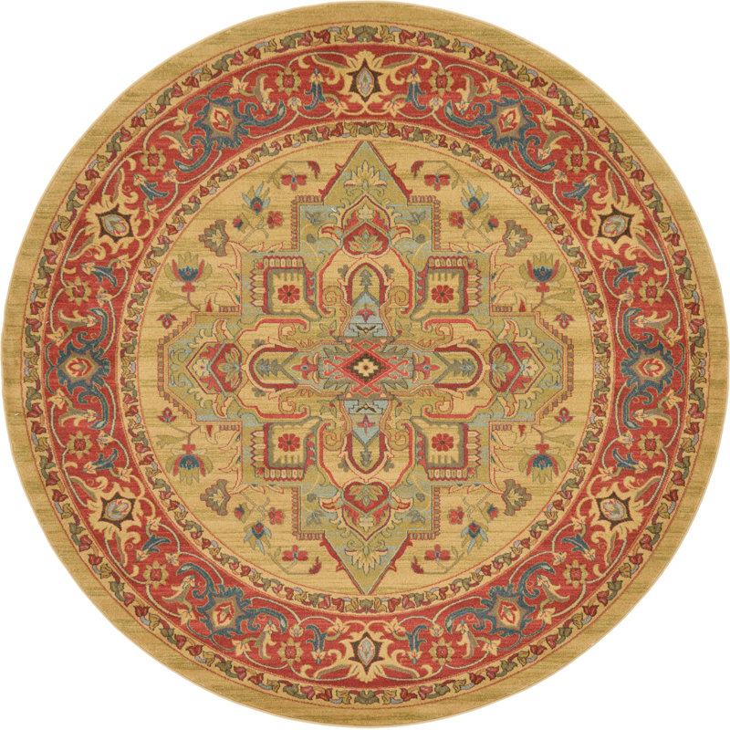 Eesi Floral Indoor Rug, Round 8'