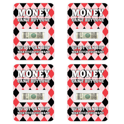 Koyal Wholesale 4Pk Valentine Money Holders, Money Can’T Buy Love But It Buys Stuff, 5X7