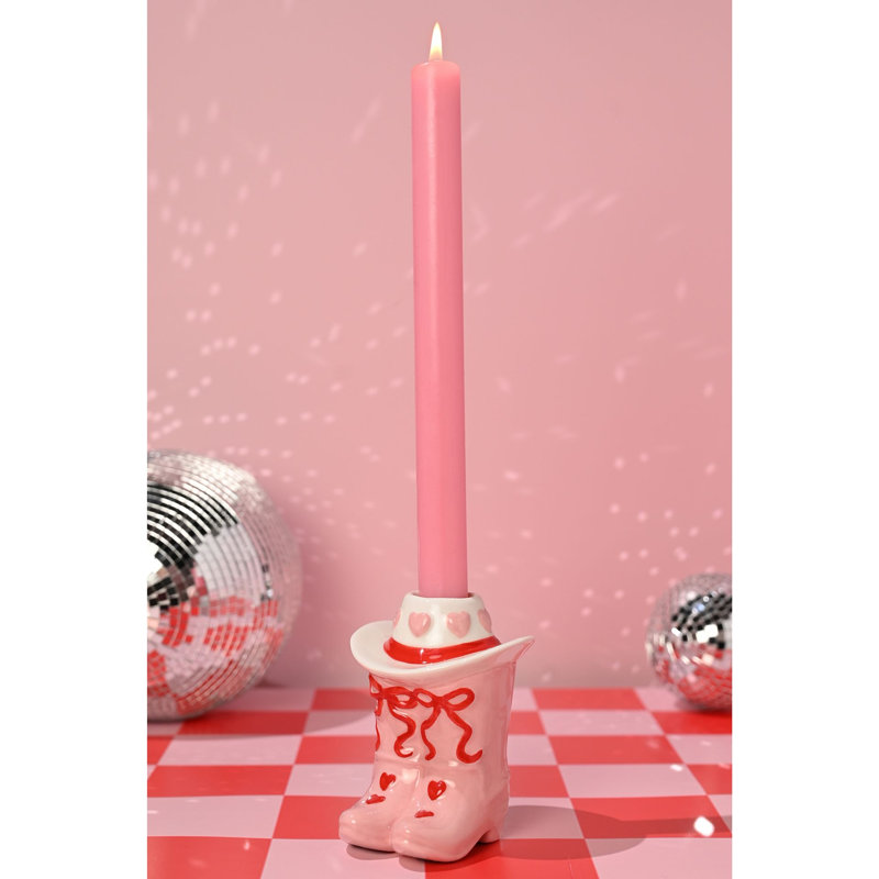  Cowboy Boot Taper Candle Holder