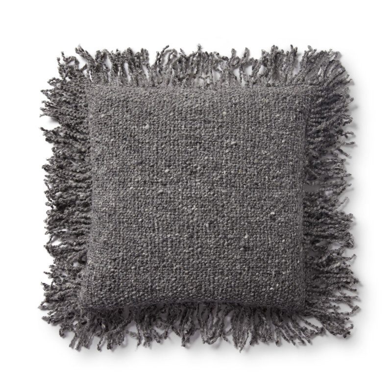 Oreiller carré Villa, Gris anthracite, Polyester/ bourre en polyester