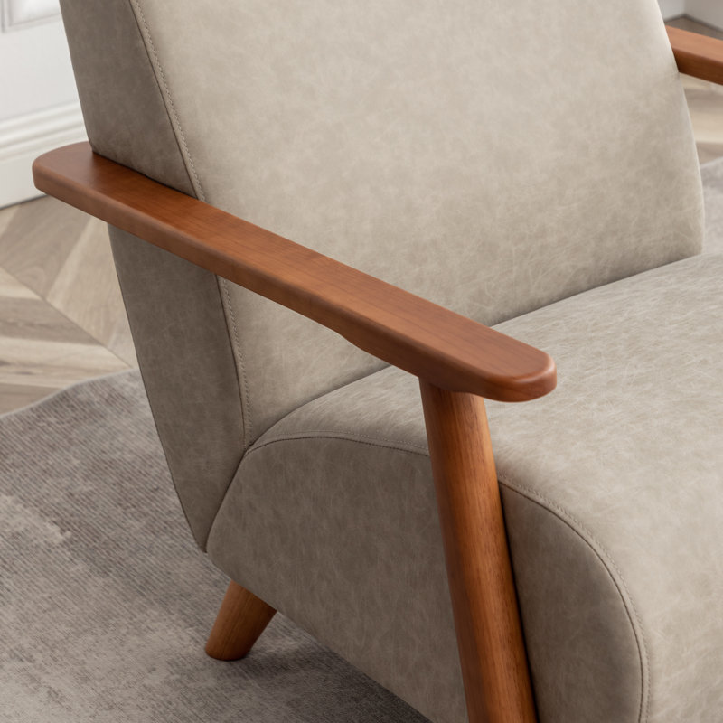 Andablo Upholstered Armchair (Set Of 2), Taupe Polyester