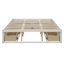 Lit plateforme double avec 6 tiroirs de rangement, blanc antique, lit plateforme avec rangement peu encombrant-1602847580-1602847582