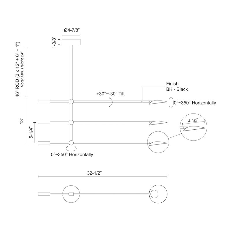 Rotaire 3 - Light LED Chandelier