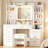 Adriel Modern Makeup Vanity With 8 Drawers & Power Outlet And Mirror Cabinet